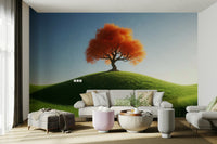 The colors are warm and soft, with orange, red, and yellow hues.

