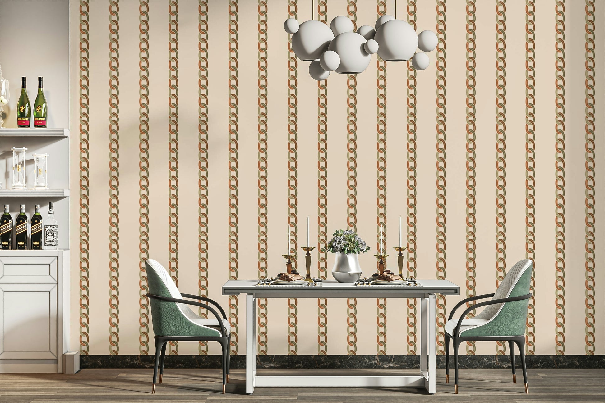 A peaceful wallpaper with a modern, geometric design.

