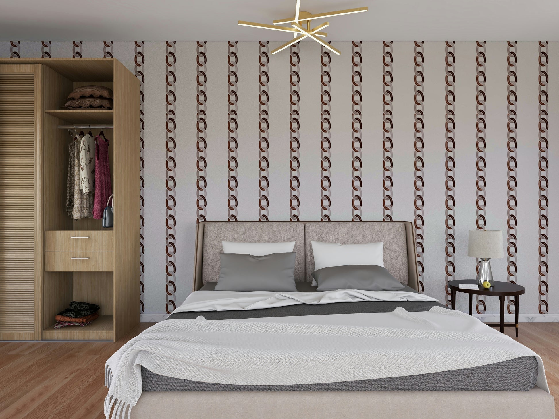 The composition is a harmonious, repeating pattern.

