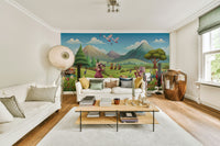 The colors are bright and vibrant, with a lush, natural palette.

