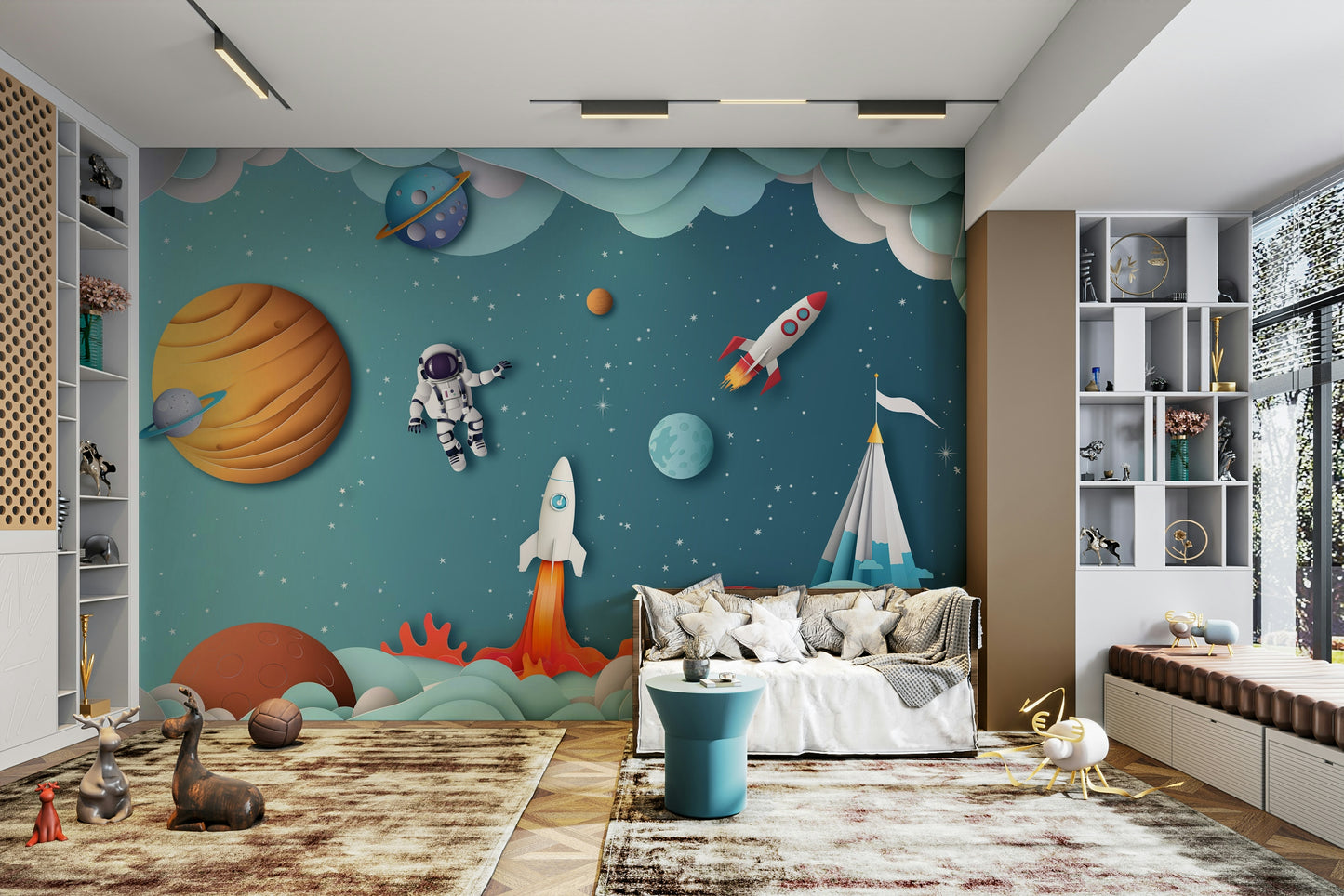 The design feels peaceful and playful.

