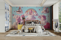 The design features friendly cartoon dragons and candy-like castles.

