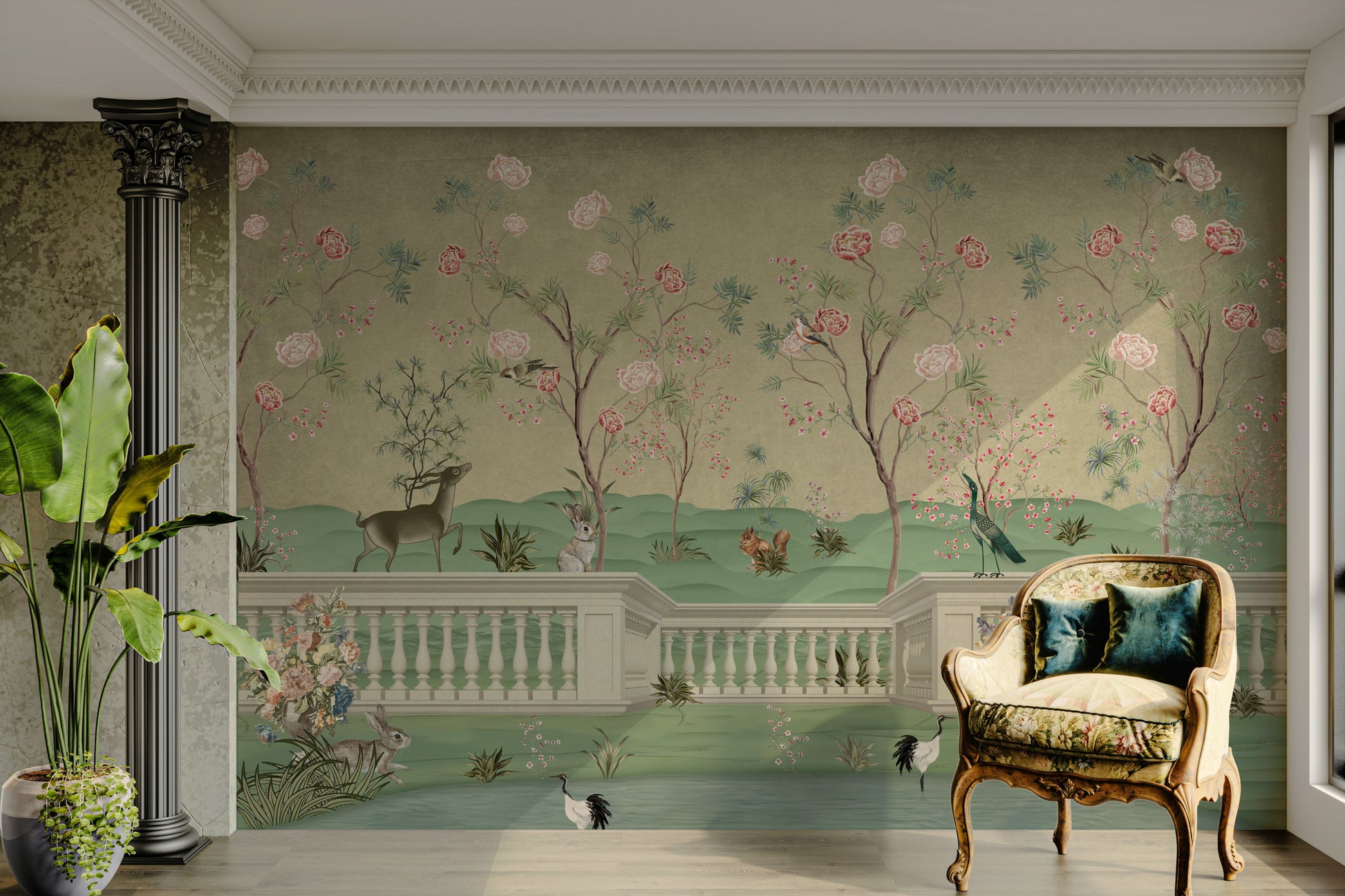 The composition is a harmonious, flowing pattern.

