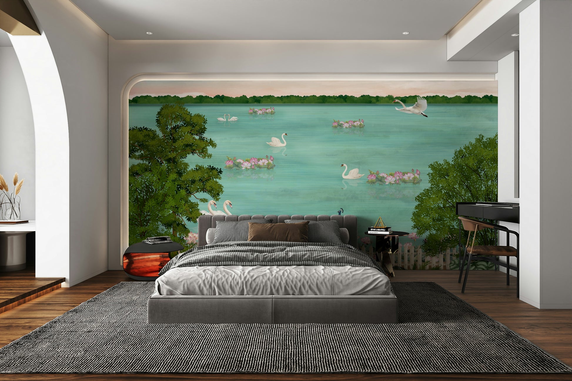 The image feels peaceful and graceful.

