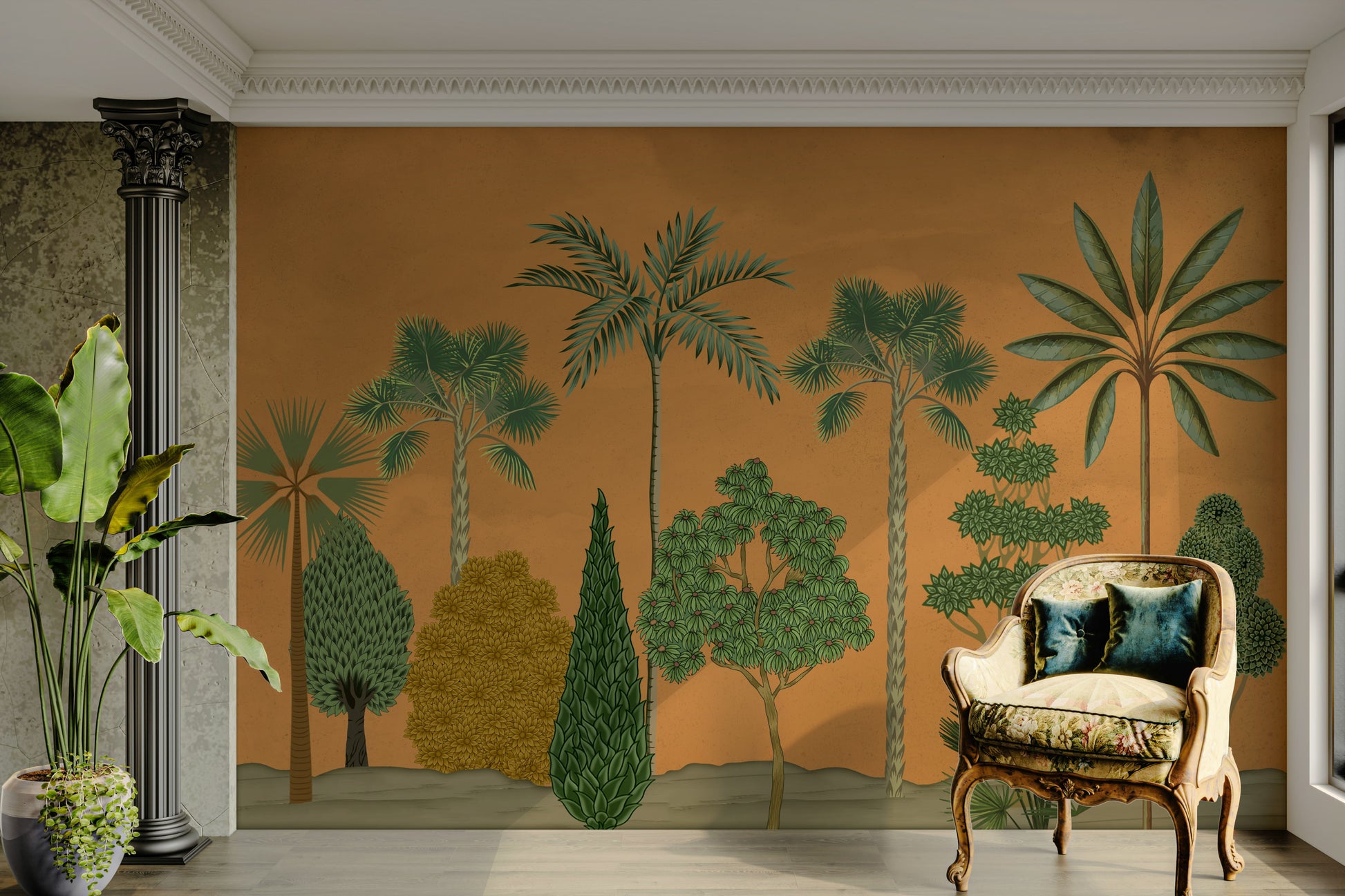 The composition is a harmonious, flowing pattern.

