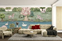 The colors are gentle and soft, with a pastel, pink and blue palette.

