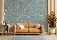 Scenic wallpaper with cartoon shapes and colors

