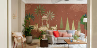 Pichwai Vanam Wall Mural feature wall


