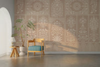 The colors are gentle and soft, with a natural, neutral palette.

