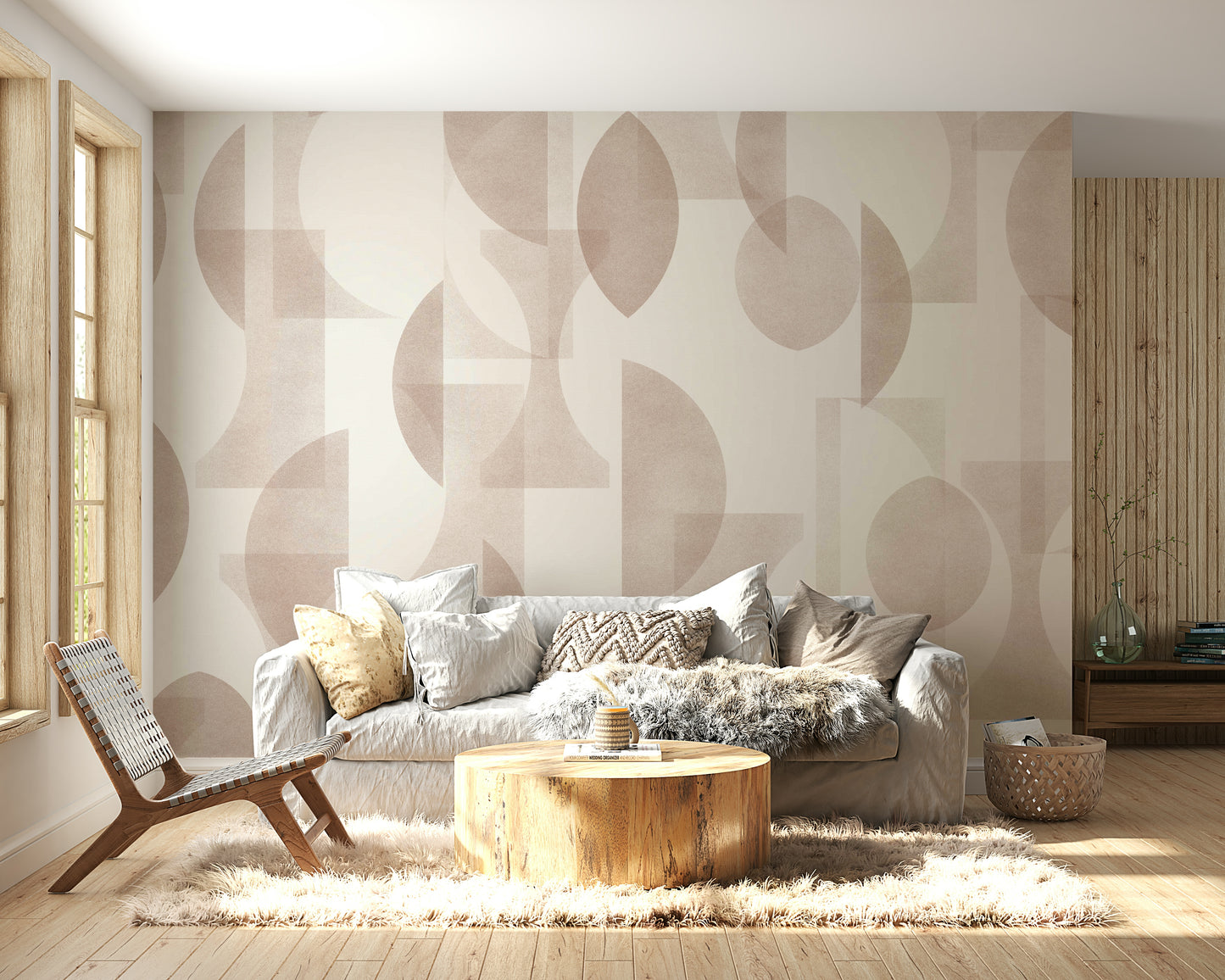 Detailed view of the geometric shapes and colors

