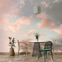 Mural wallpaper of a peach pastel sky dreamy cloudscape

