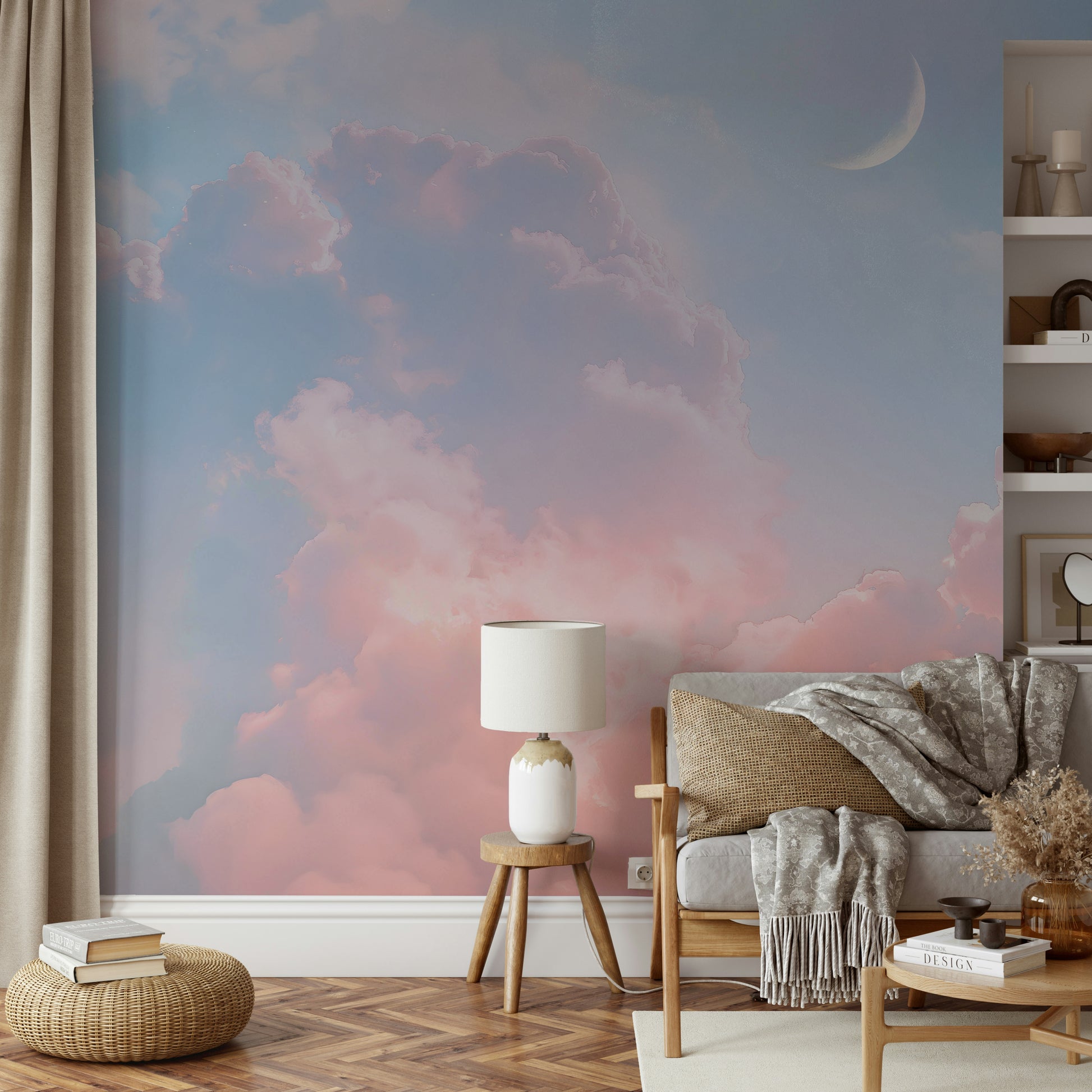 Wall mural showing a quiet sky scene

