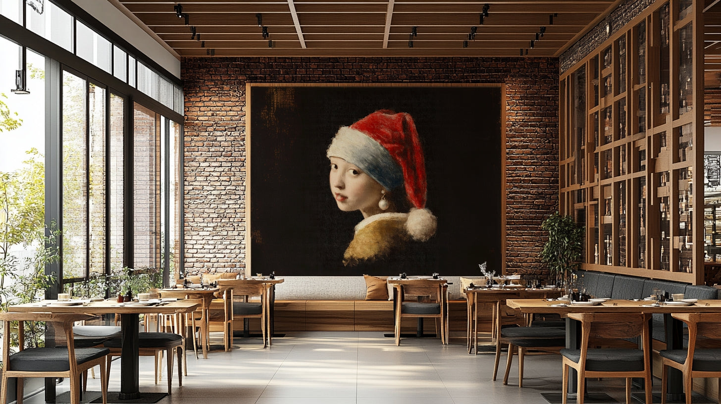 Vermeer Christmas Girl with a pearl earring, detailed view

