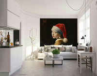 Wall mural showing a quiet art scene

