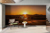 Wall mural with camels and sand dunes

