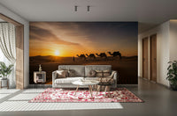 Wall mural with camels and sand dunes

