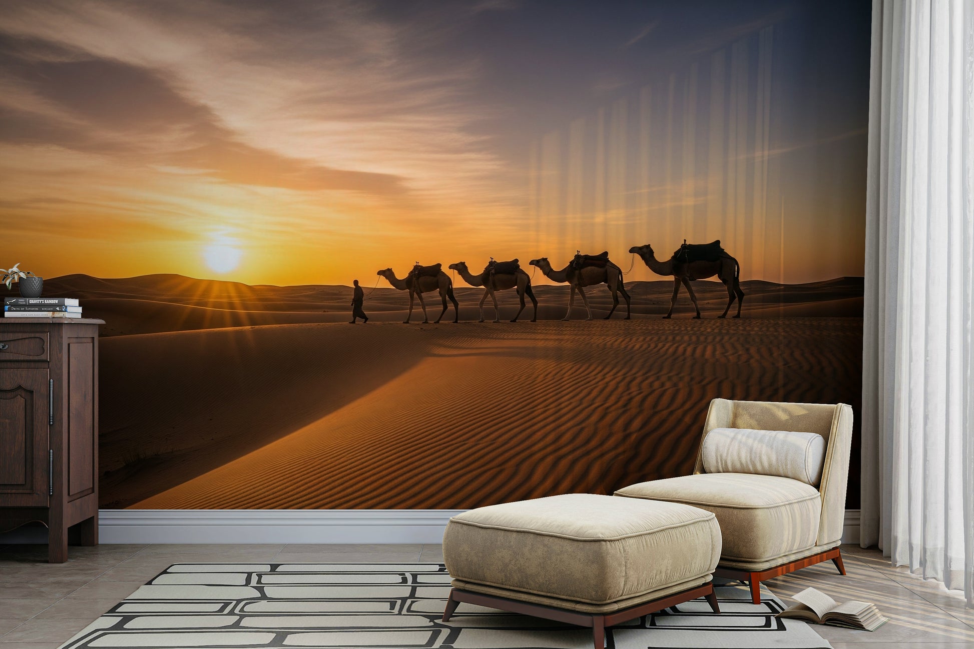 Wallpaper for walls with a desert landscape

