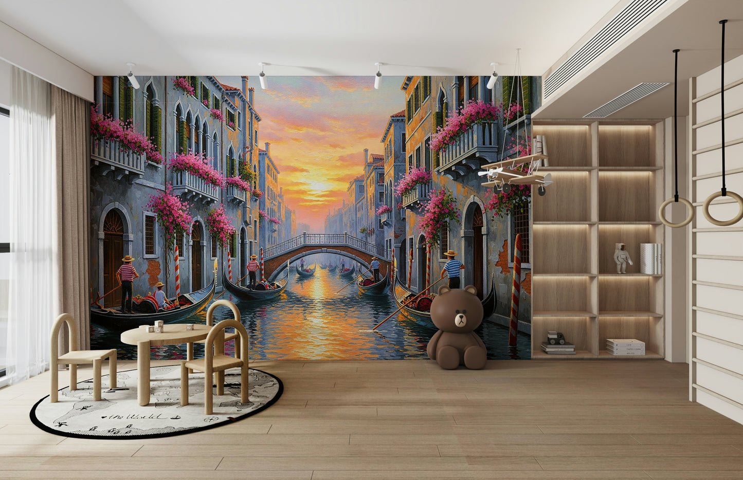 Sunrise over the Canal Grande, warm colors

