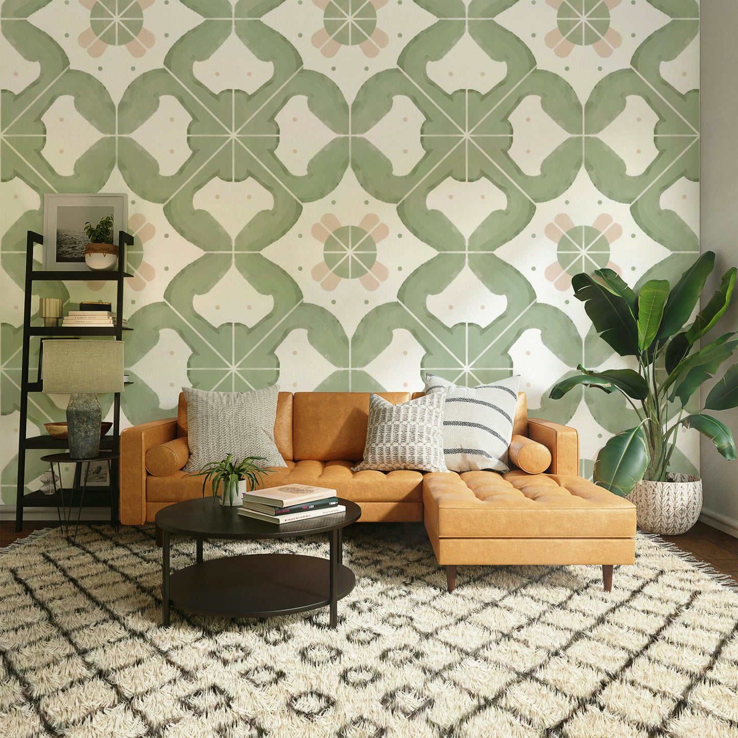 Sage tile pattern for kitchen wall

