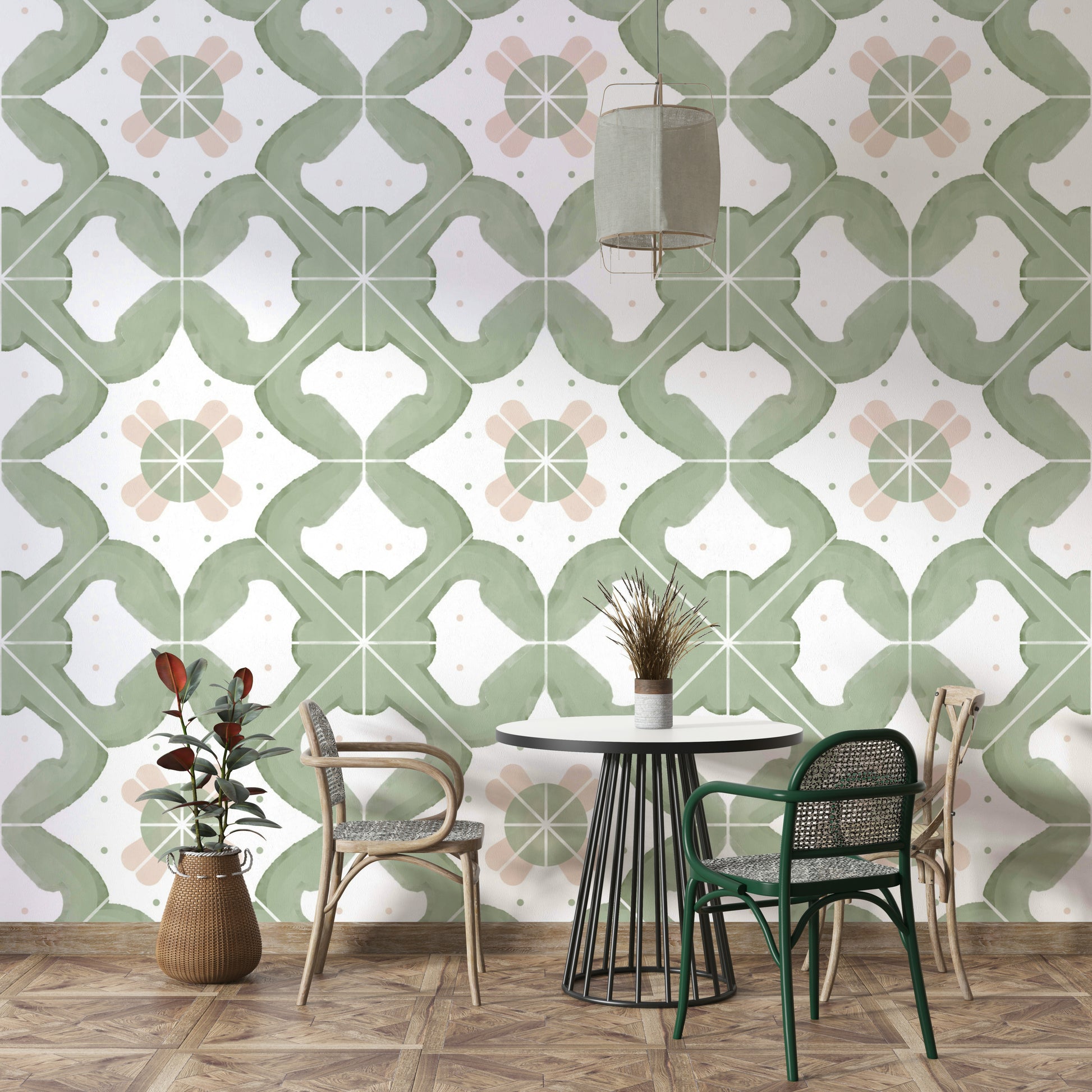 Decorative wallpaper with a vintage feel

