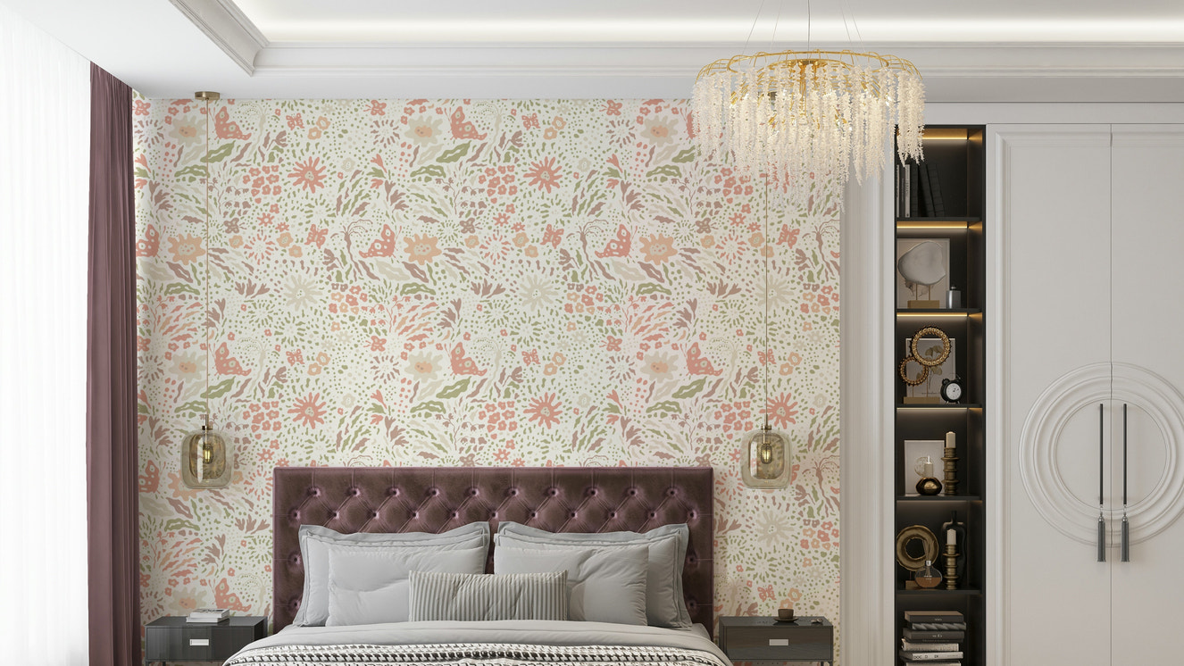 The image features tall grasses and small, delicate flowers.
