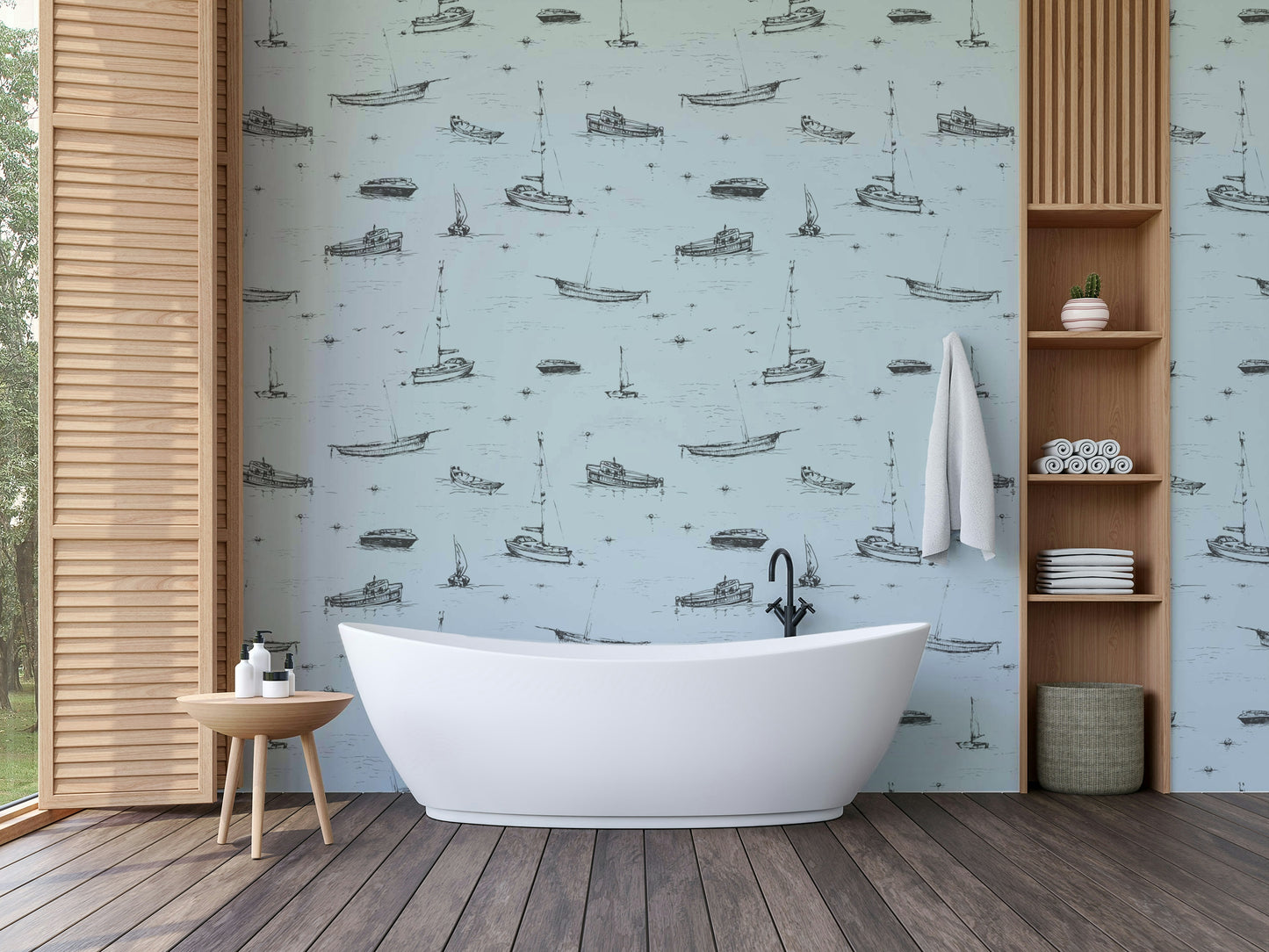 This wallpaper is suitable for a living room, a bedroom, or a quiet study.
