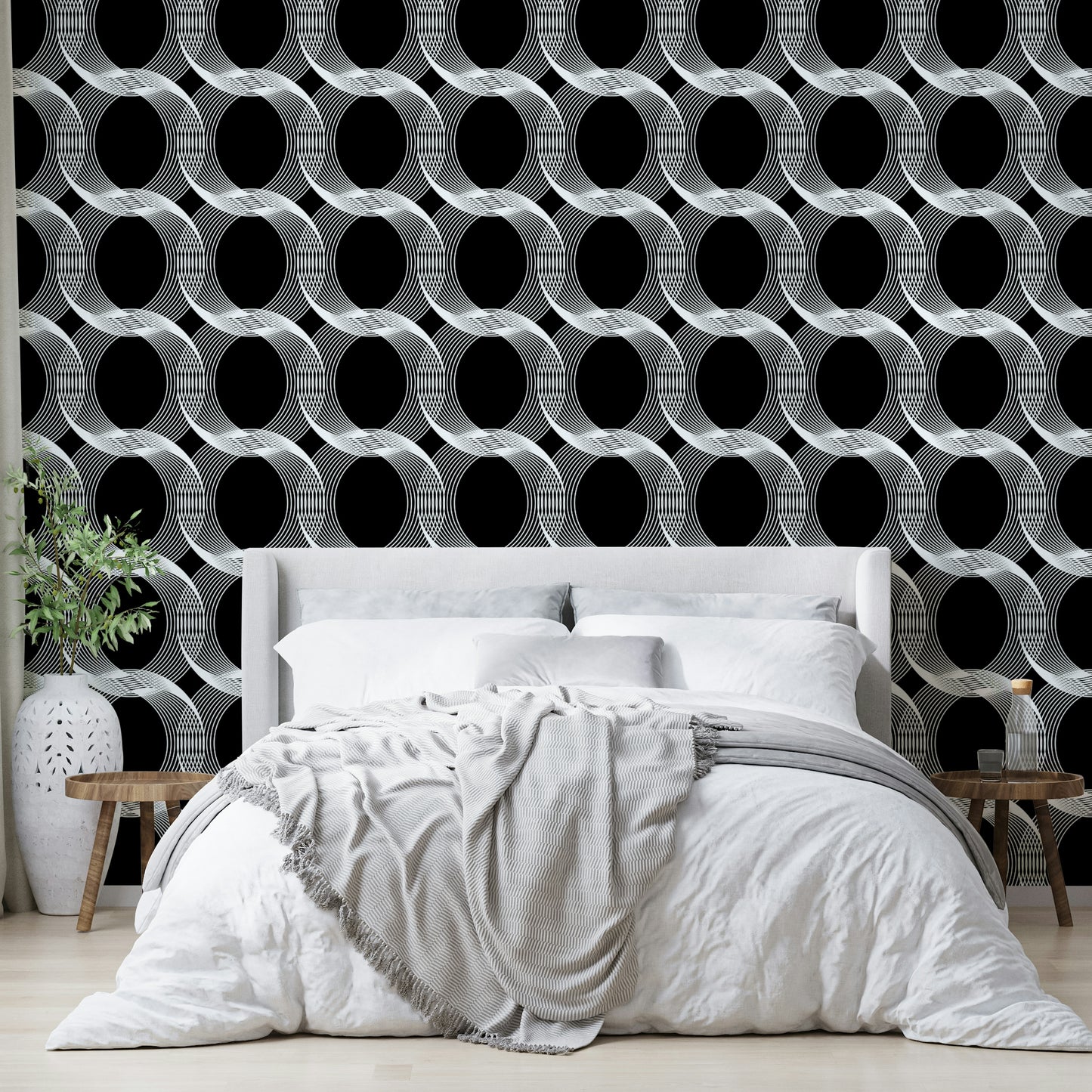 High-quality image of the optical linear circles wallpaper

