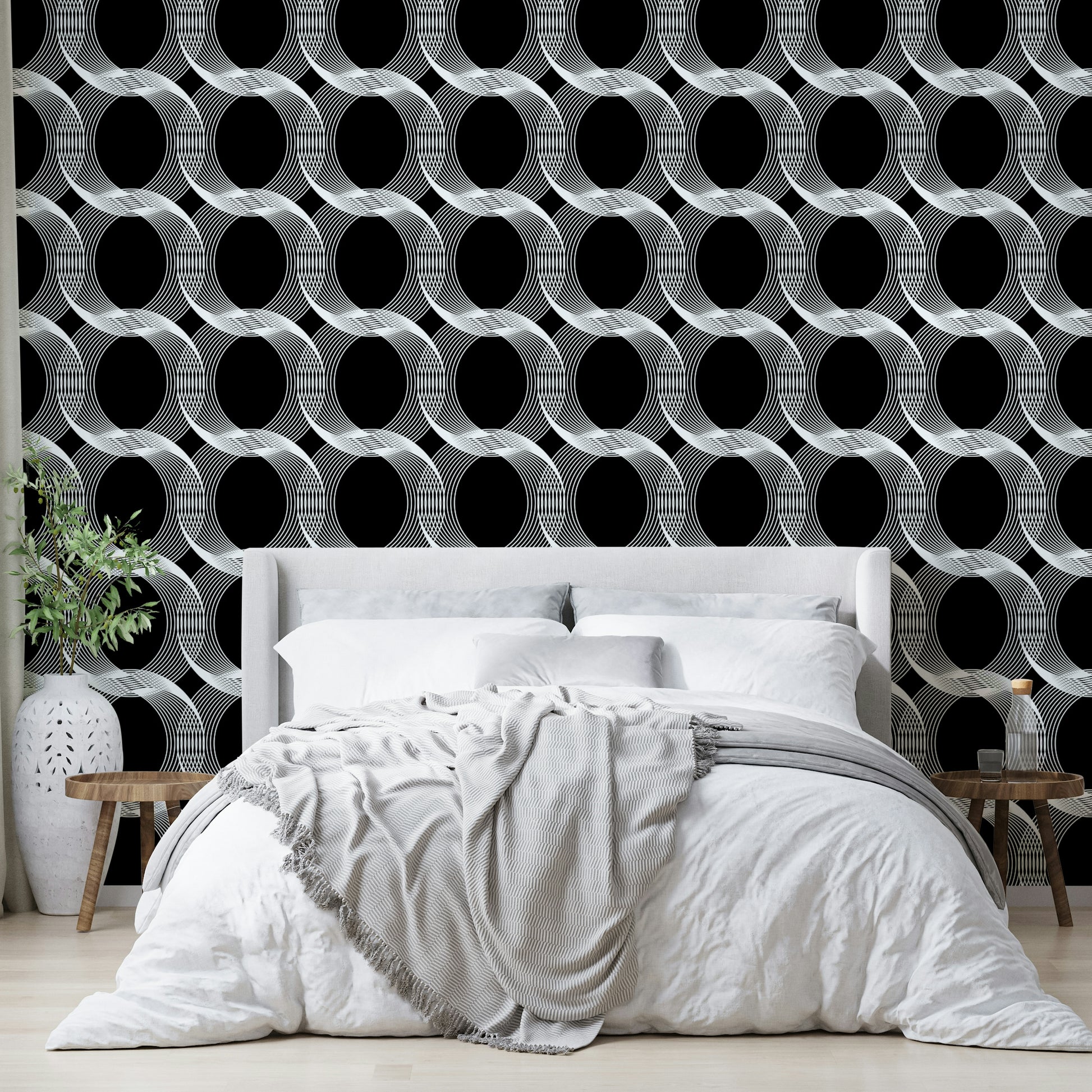 High-quality image of the optical linear circles wallpaper

