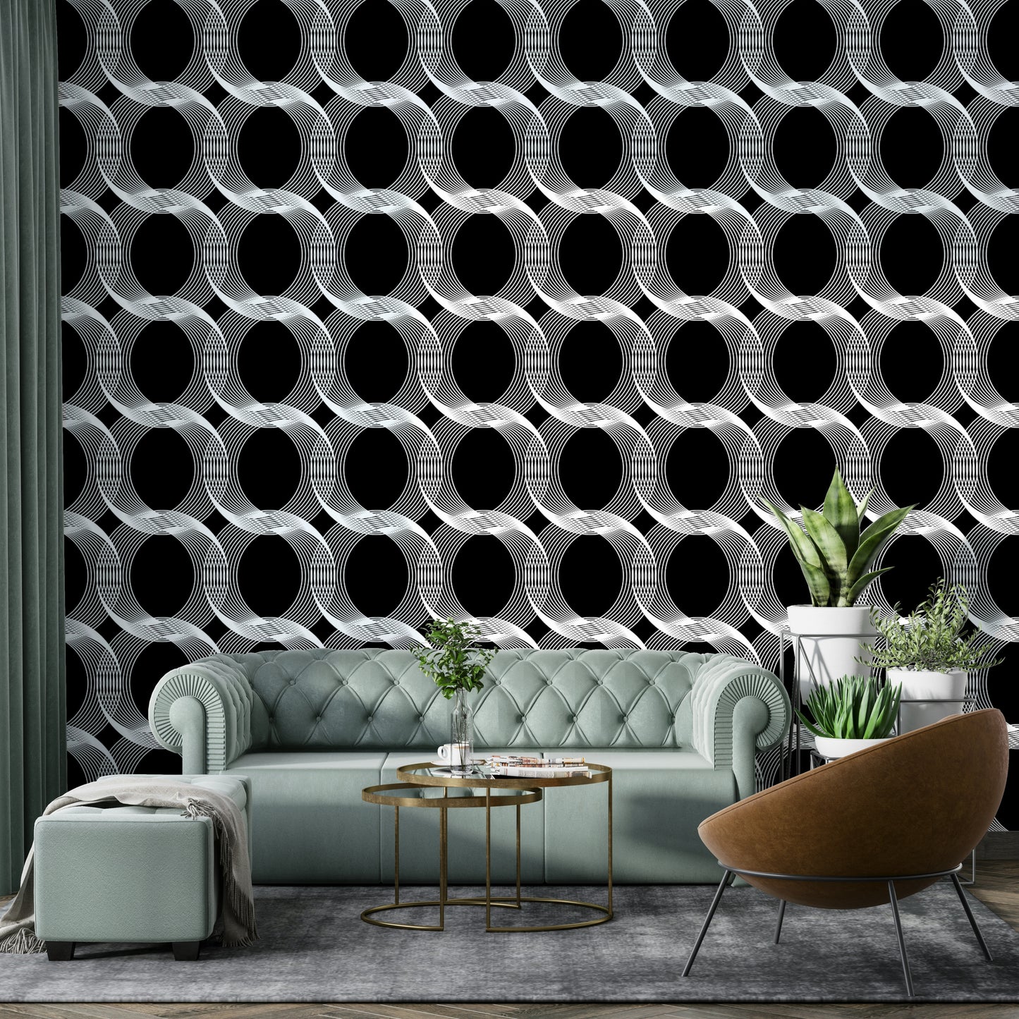 An interior with a sophisticated and modern accent wall

