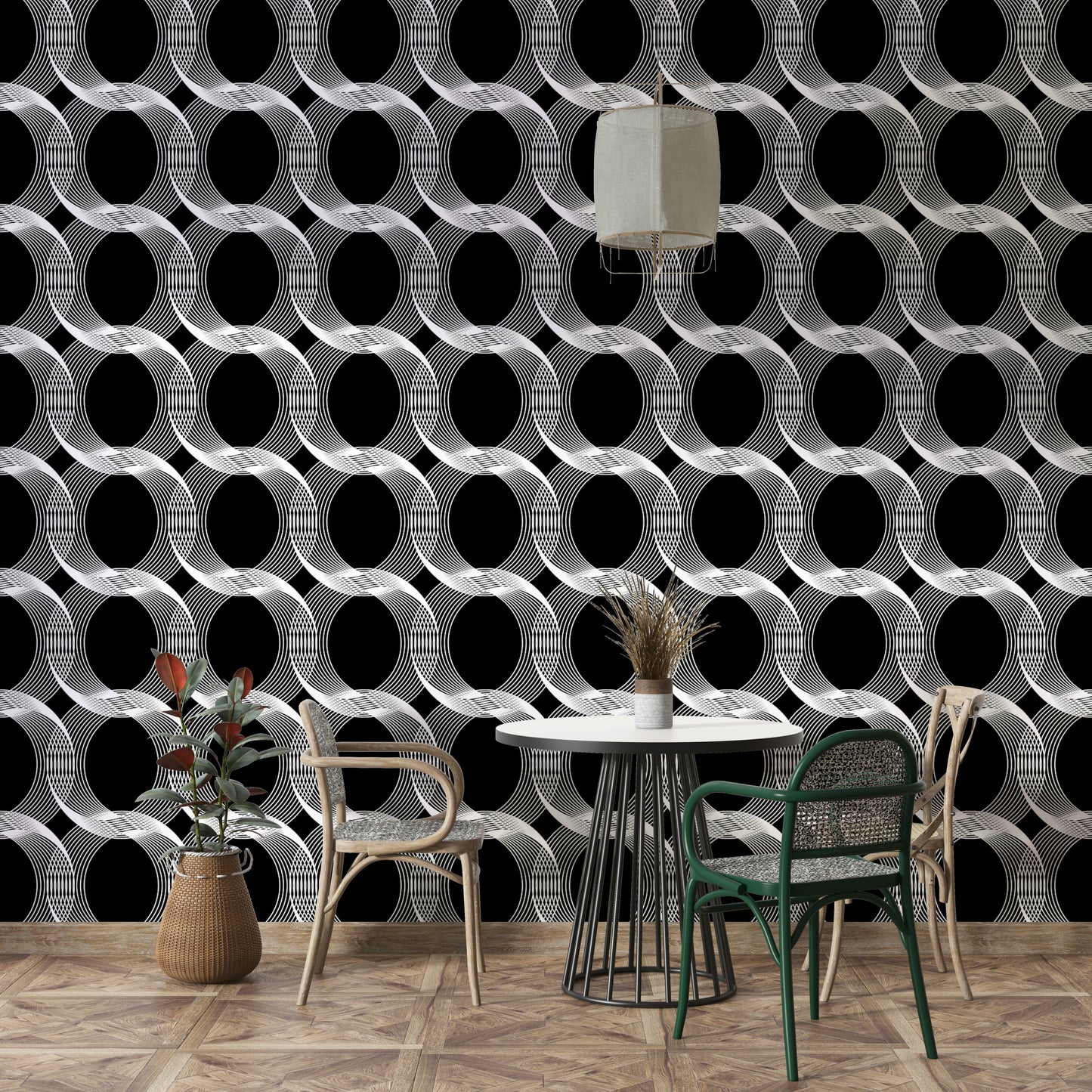 Detailed view of the linear circle pattern

