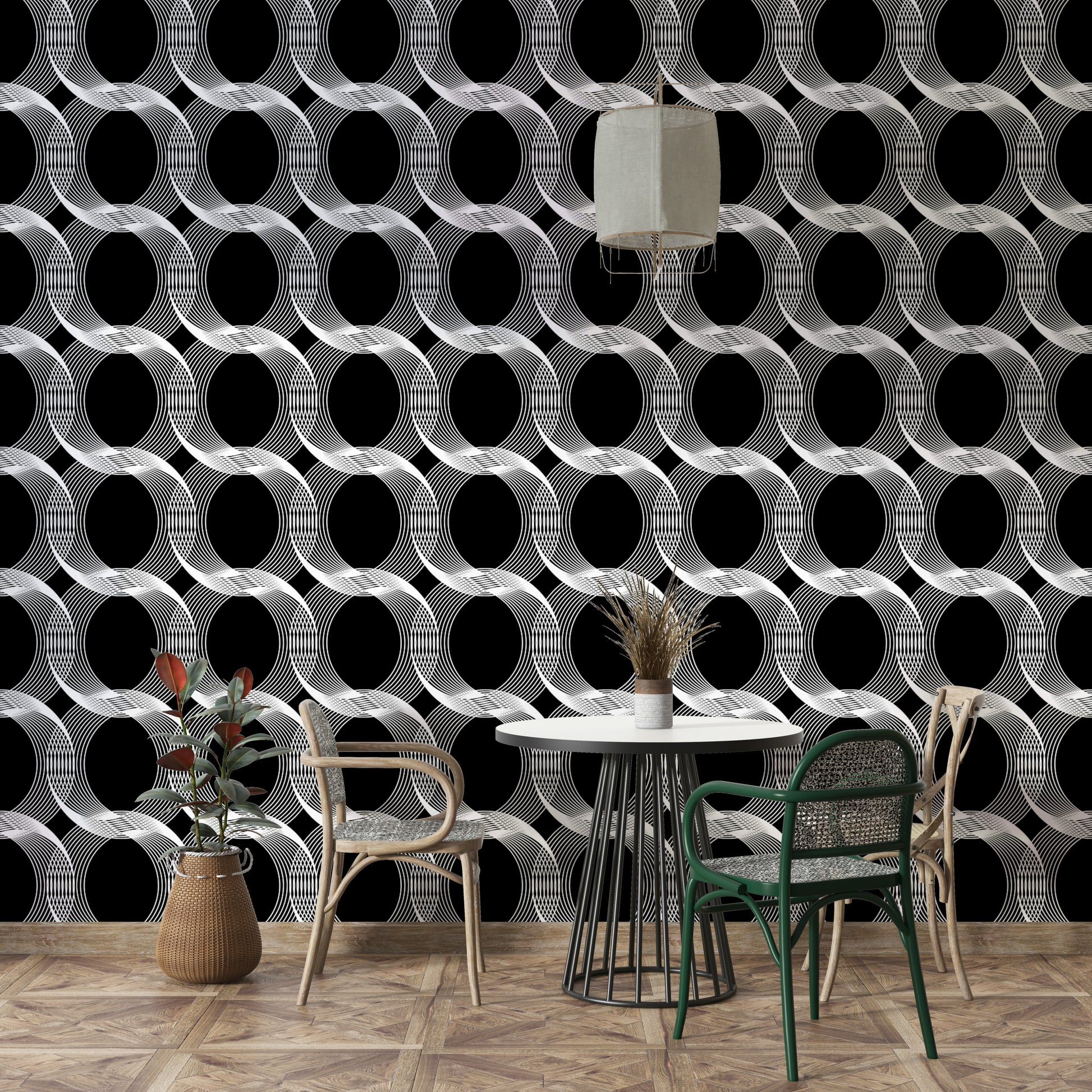 Detailed view of the linear circle pattern

