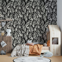 Close-up of a hand-painted leaf pattern

