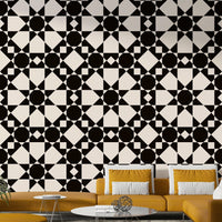 Wallpaper with a celestial, artistic design with clean lines

