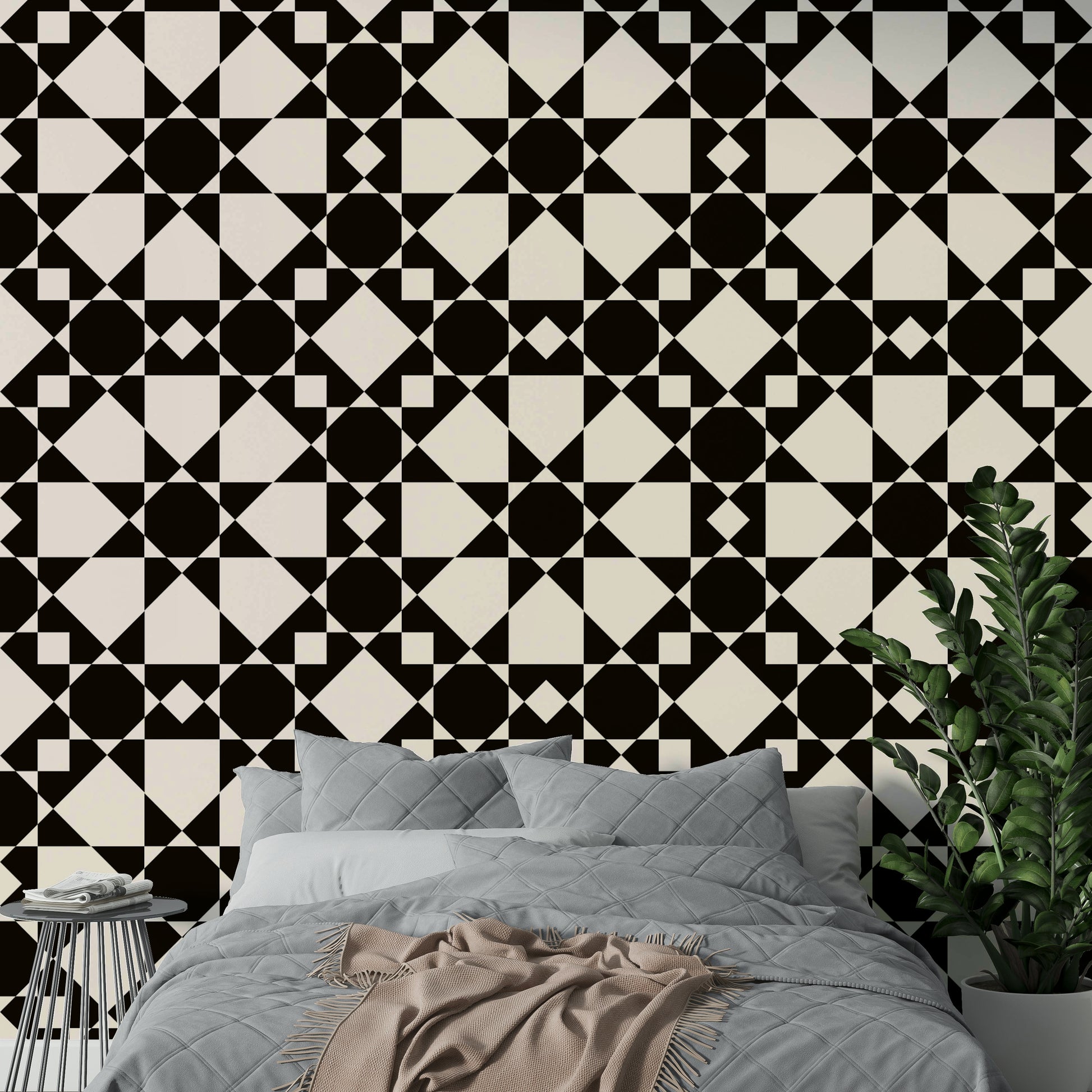 High-quality image of the geometric star wallpaper

