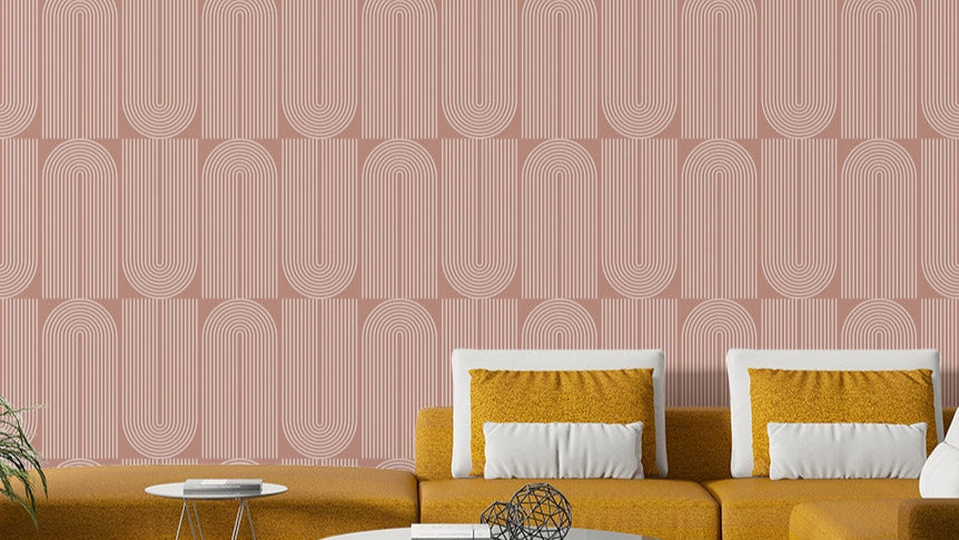 An office with a unique and bold geometric design

