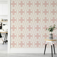High-quality image of the geometric flower wallpaper

