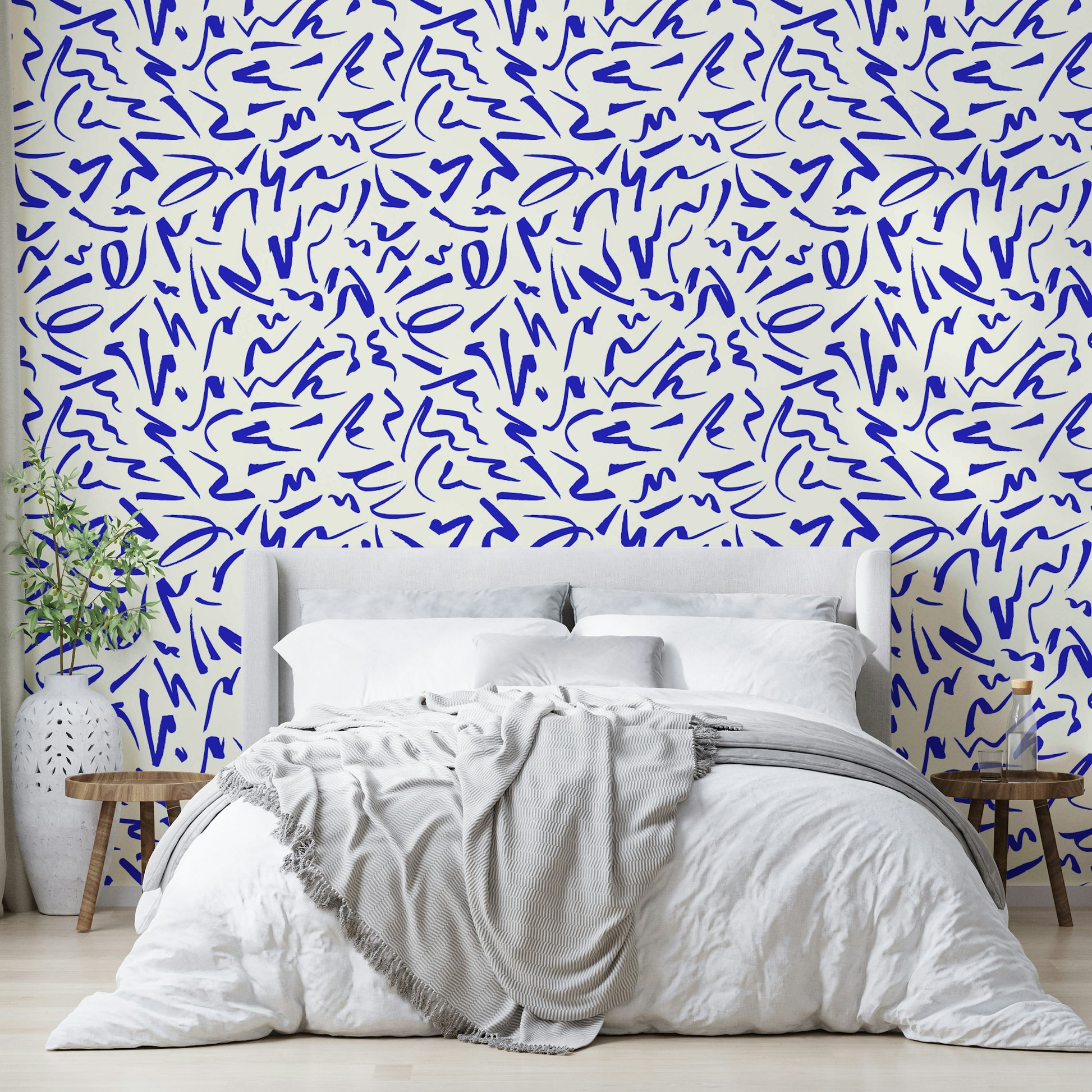 Artistic line pattern wallcovering


