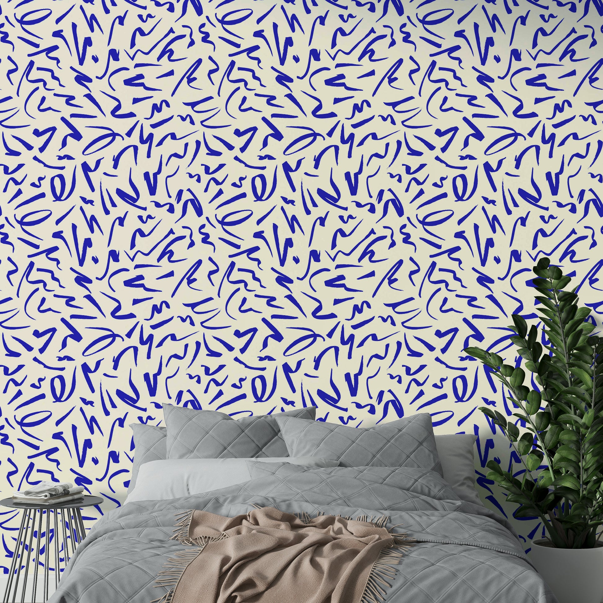 Hand-drawn marker scribbles pattern wallpaper

