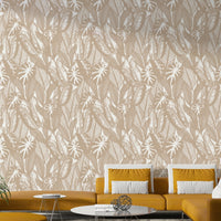 creamy tropical wallpaper for a serene bedroom

