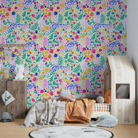 This wallpaper is suitable for a child's room, a living room, or a creative space.
