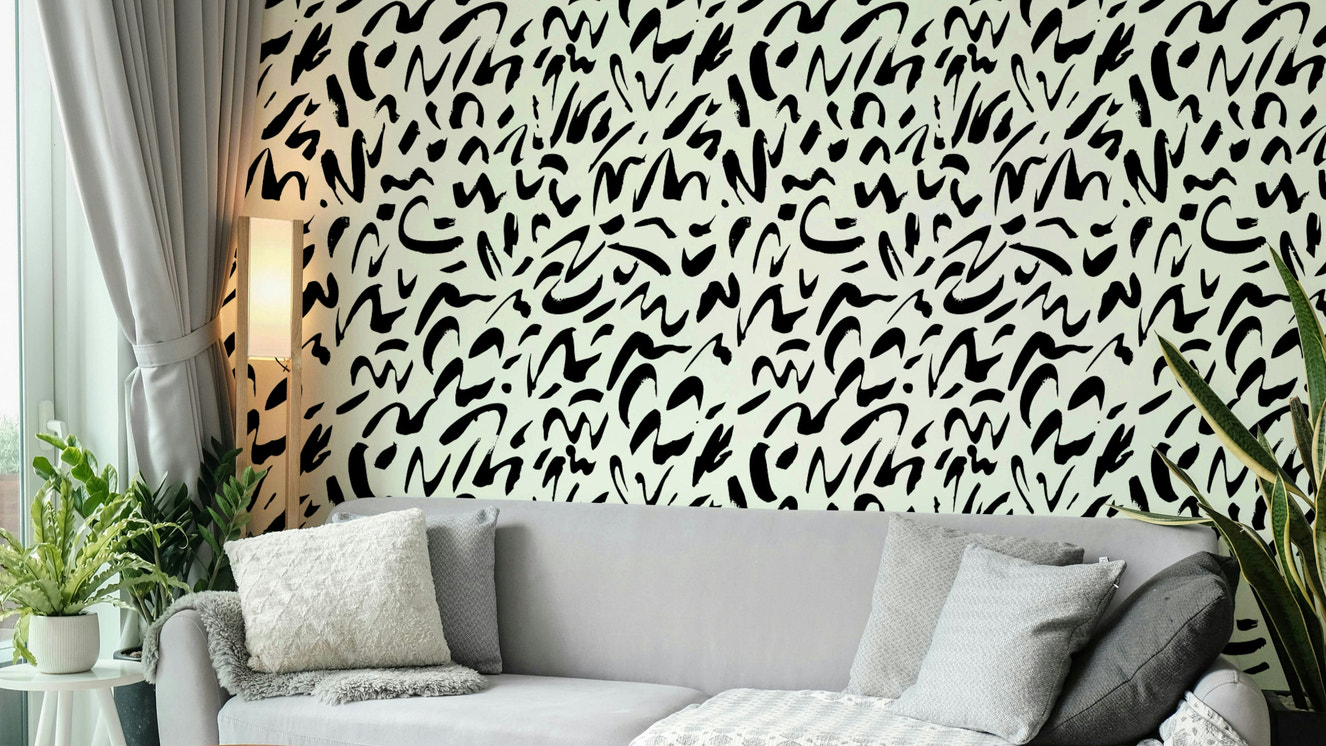 Close-up of a whimsical, abstract brush stroke pattern

