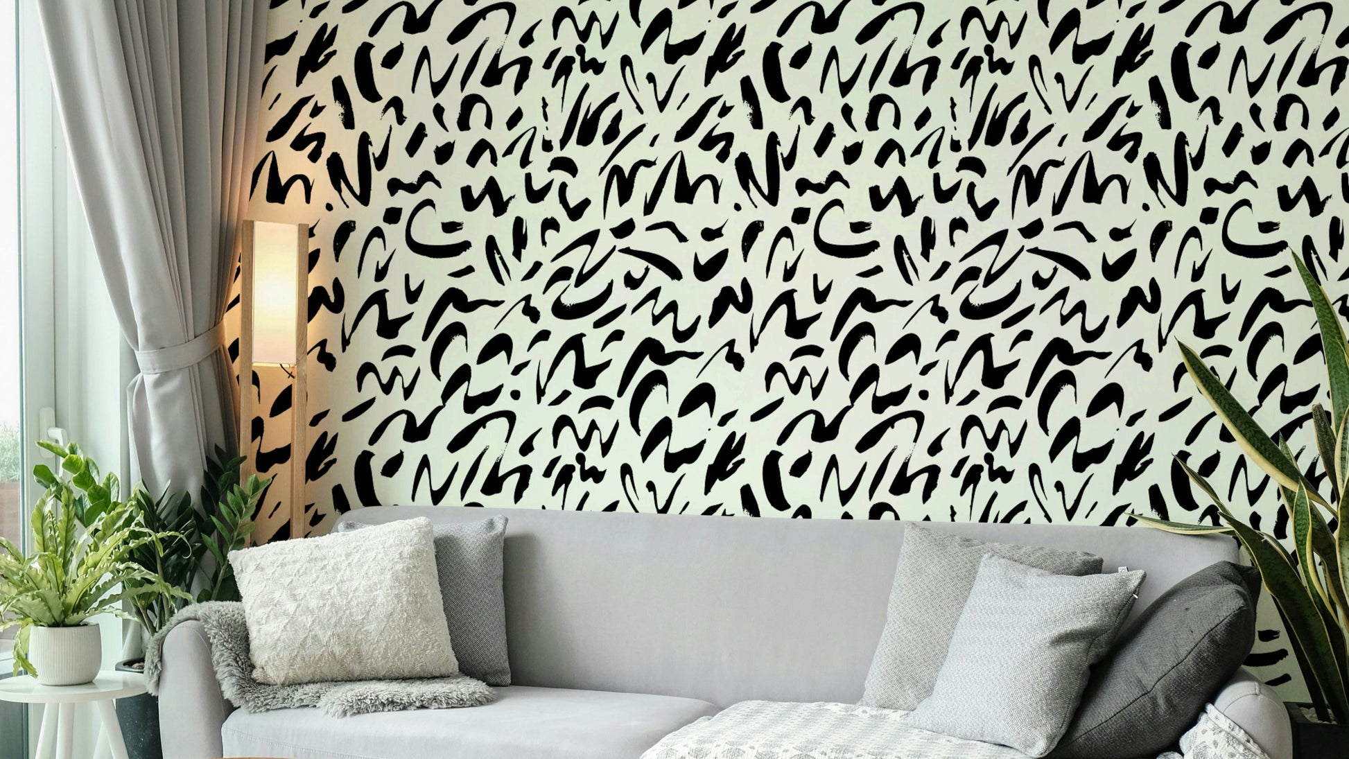 Close-up of a whimsical, abstract brush stroke pattern

