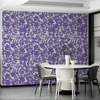 Wallpaper with a unique, artistic purple design

