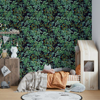 A dining area with a unique and serene design

