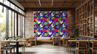 Colorful Street Wall Wallpaper on a living room wall

