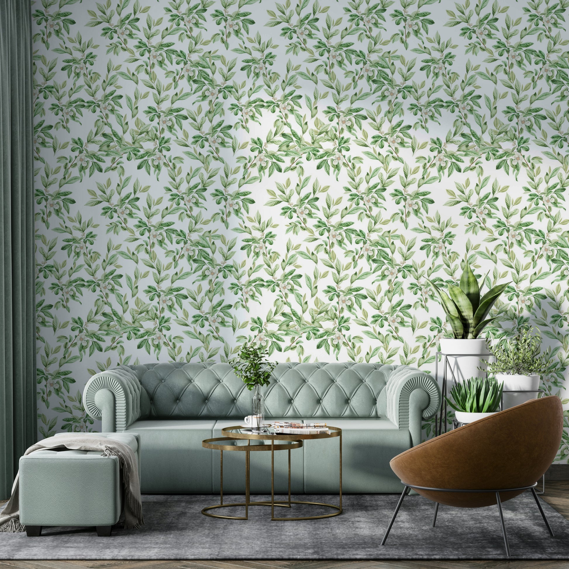 Wallpaper with a unique, natural botanical design

