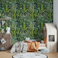 An interior with a fun and striking accent wall

