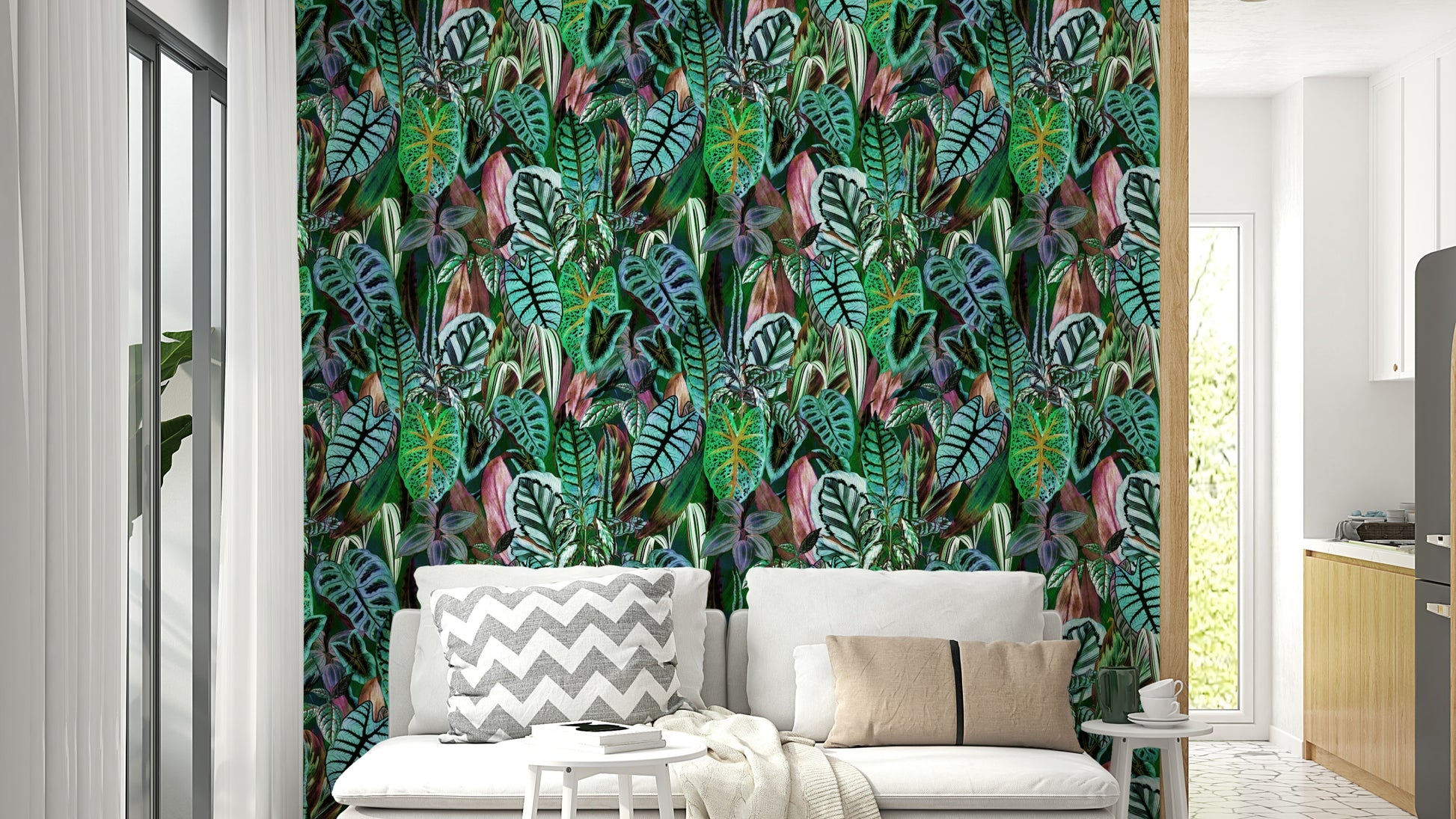 Green Foliage natural wallpaper for walls

