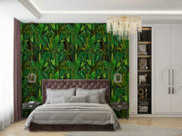 Green Exotic Foliage lush wallpaper


