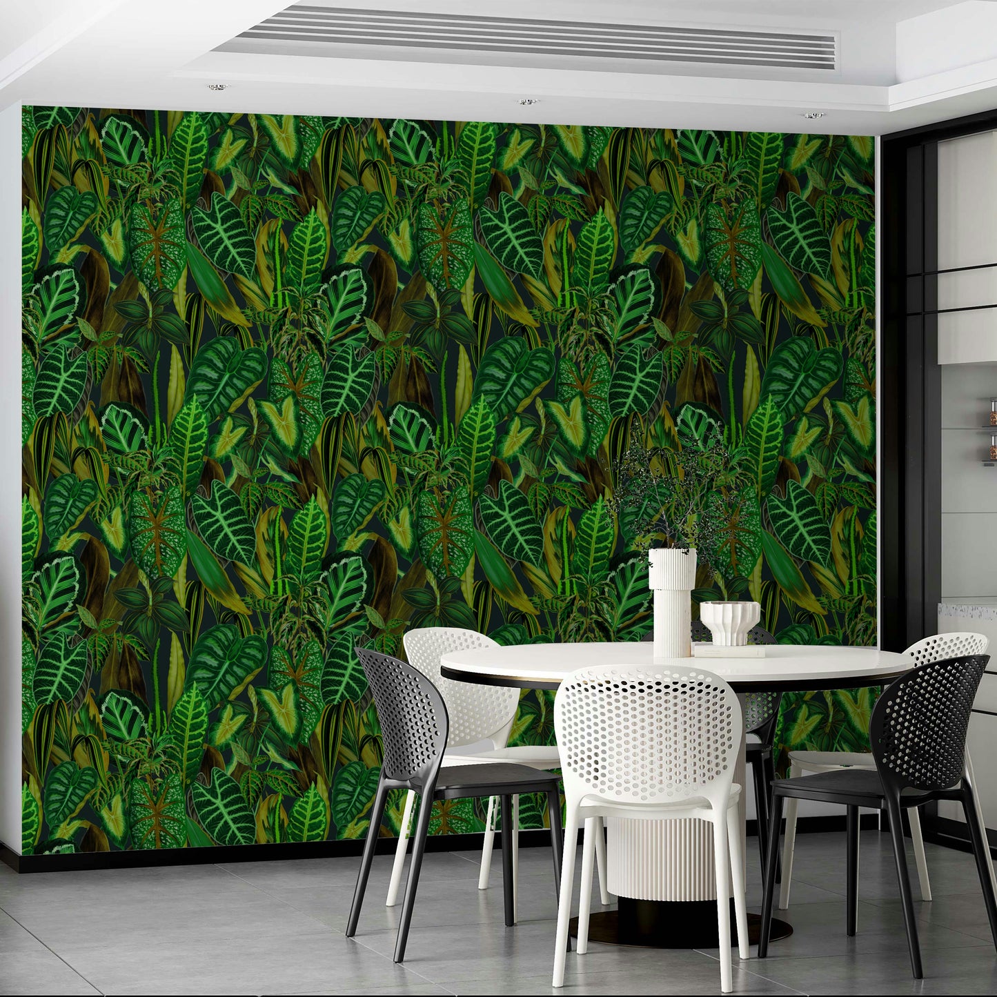 Green Exotic Foliage tropical wall mural

